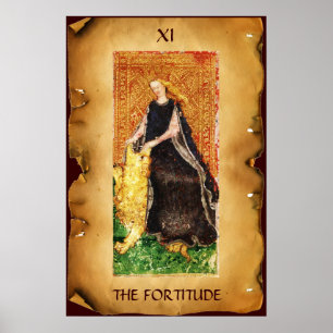 ANTIQUE RENAISSANCE TAROTS THE FORTITUDE- STRENGHT POSTER
