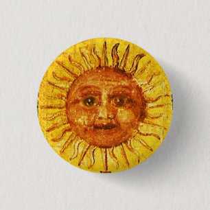 ANTIQUE RENAISSANCE TAROTS / THE SUN 3 CM ROUND BADGE
