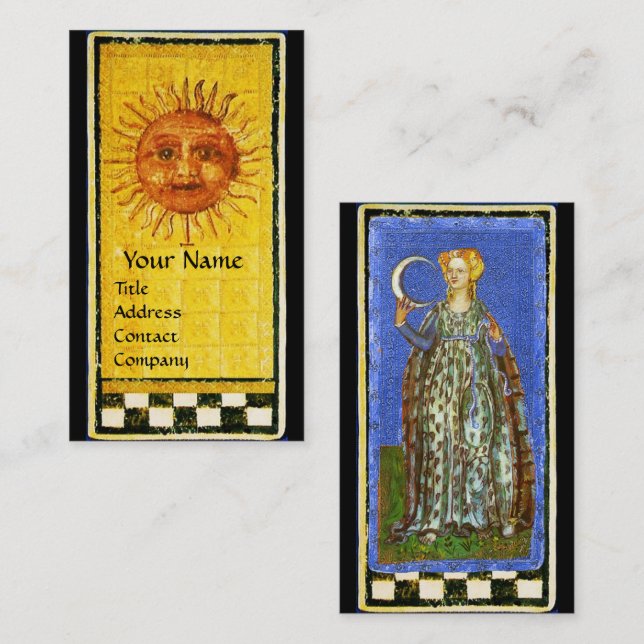 ANTIQUE RENAISSANCE TAROTS / THE SUN AND THE MOON BUSINESS CARD (Front/Back)