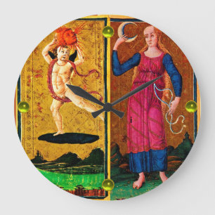 ANTIQUE RENAISSANCE TAROTS / THE SUN AND THE MOON LARGE CLOCK