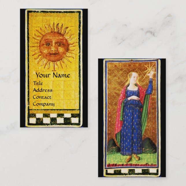 ANTIQUE RENAISSANCE TAROTS / THE SUN AND THE STAR BUSINESS CARD (Front/Back)