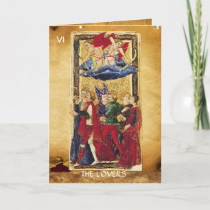 ANTIQUE RENAISSANCE TAROTS VI /THE LOVERS HOLIDAY CARD