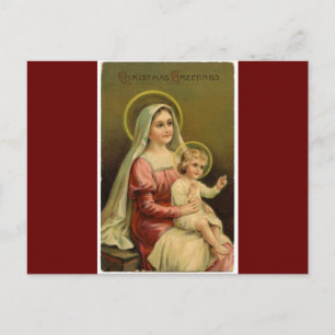 Antique Reproduction Christmas Greetings Holiday Postcard