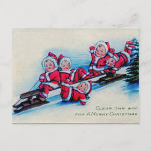 Antique Reproduction Christmas Greetings Holiday Postcard