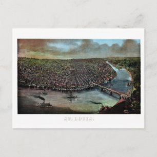 Antique restored 1873 map of Saint Louis Postcard