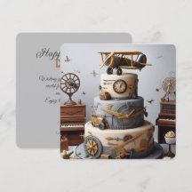 ANTIQUE RETRO AIRPLANE CAKE BIRTHDAY