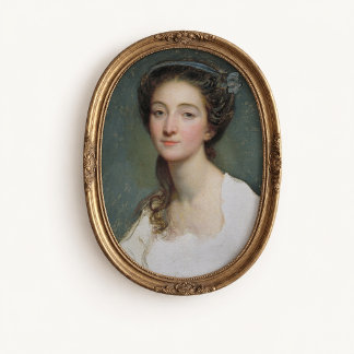 Antique Rococo Woman Portrait Poster