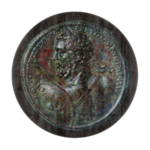 ANTIQUE ROMAN BRONZE MEDALLION SEPTIMUS SEVERUS  CUTTING BOARD