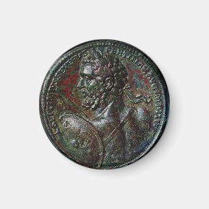 ANTIQUE ROMAN BRONZE MEDALLION SEPTIMUS SEVERUS MAGNET
