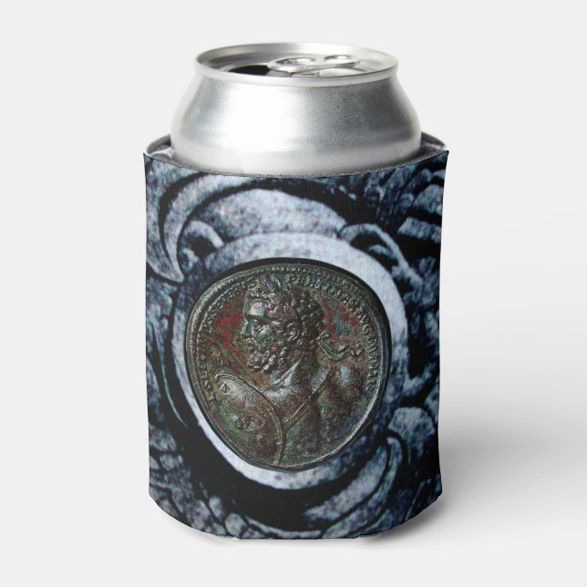 ANTIQUE ROMAN BRONZE MEDALLION ,Silver Griffins Can Cooler (Can Front)
