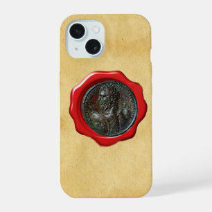 ANTIQUE ROMAN BRONZE MEDALLION WAX SEAL PARCHMENT iPhone 15 CASE