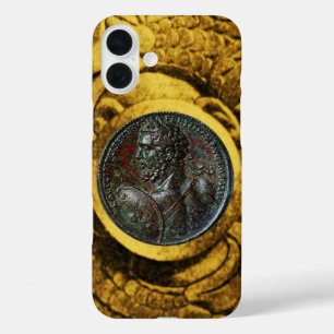 ANTIQUE ROMAN BRONZE MEDALLION WITH GOLD GRIFFINS iPhone 16 PLUS CASE