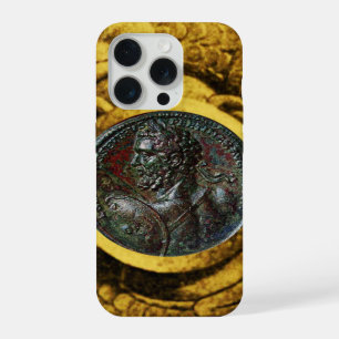 ANTIQUE ROMAN BRONZE MEDALLION WITH GOLD GRIFFINS iPhone CASE