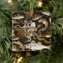 Antique Roman Mosaic Pompeii Sea Life Stone Mosaic