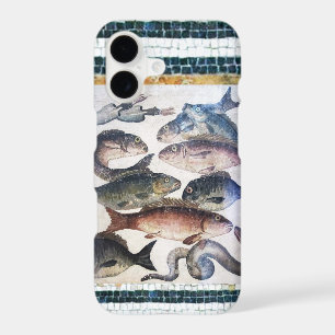 ANTIQUE ROMAN MOSAICS, FISHES,OCEAN SEA LIFE SCENE