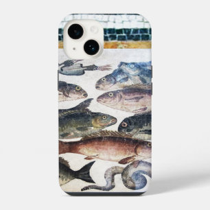 ANTIQUE ROMAN MOSAICS, FISHES,OCEAN SEA LIFE SCENE iPhone 14 CASE