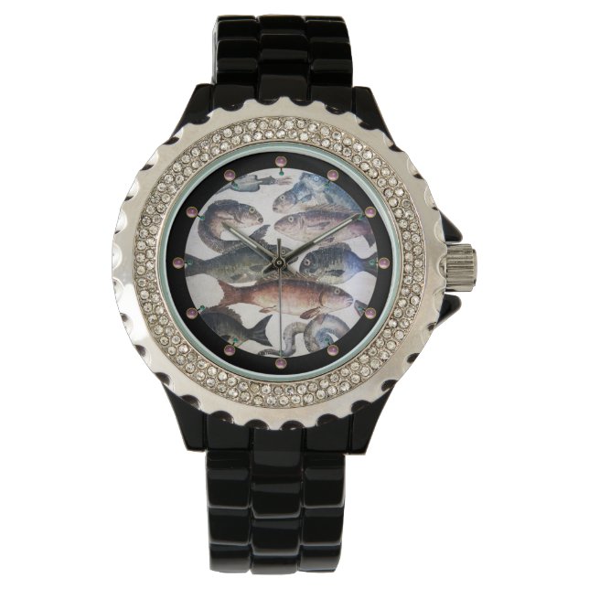 ANTIQUE ROMAN MOSAICS,FISHES,OCEAN SEA LIFE SCENE WATCH (Front)