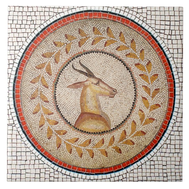 ANTIQUE ROMAN MOSAICS / GAZZELLE CERAMIC TILE (Front)