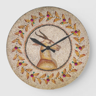 ANTIQUE ROMAN MOSAICS / GAZZELLE LARGE CLOCK