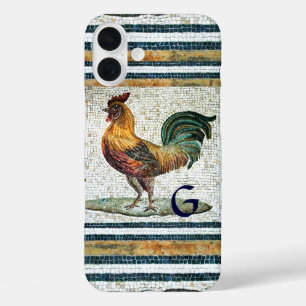 ANTIQUE ROMAN MOSAICS / ROOSTER MONOGRAM iPhone 16 PLUS CASE