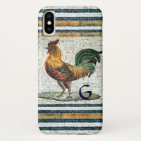 ANTIQUE ROMAN MOSAICS / ROOSTER MONOGRAM