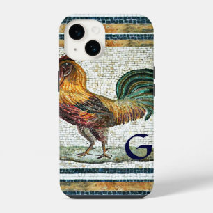 ANTIQUE ROMAN MOSAICS / ROOSTER MONOGRAM iPhone CASE