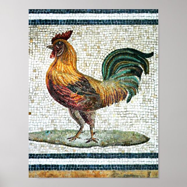 ANTIQUE ROMAN MOSAICS / ROOSTER POSTER (Front)