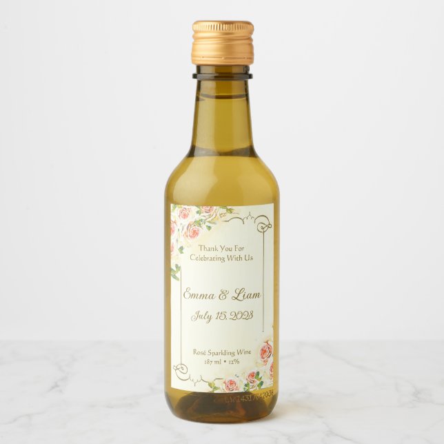 Antique Rose 2 x 3 Mini Wine Label (Front)