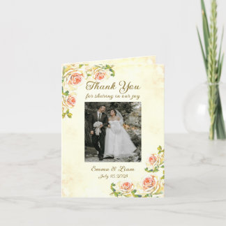 Antique Rose 4 x 5.6  Folded Thank You Card