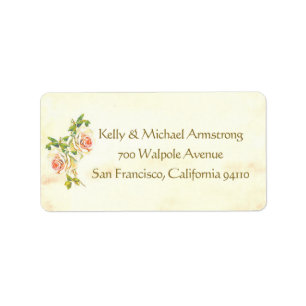 Antique Rose Address Labels 2.375 x 1.25