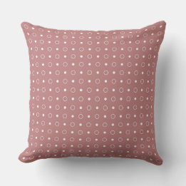 Antique Rose and white dots and rings Cushion