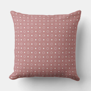 Antique Rose and white dots and rings Cushion