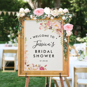 Antique Rose Bridal Shower Welcome Poster
