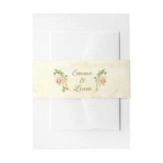 Antique Rose Collection Belly Band Invitation Belly Band