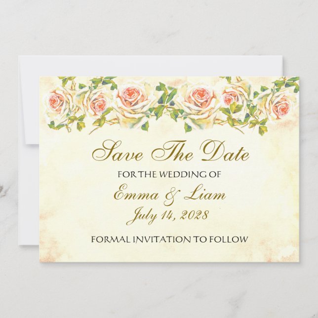 Antique Rose Collection - Wedding Save The Date  (Front)