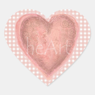 Antique Rose-Coloured Heart Heart Sticker