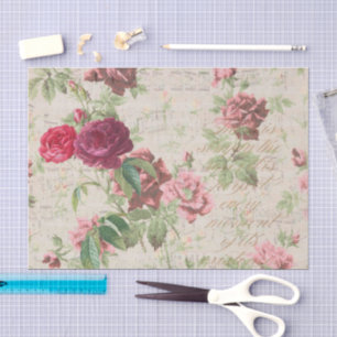 Antique Rose Decoupage & Tissue Paper Dark Pink