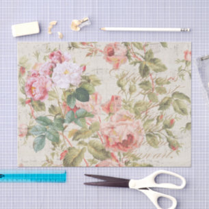 Antique Rose Decoupage & Tissue Paper Pink
