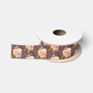 Antique Rose Flower Satin Ribbon