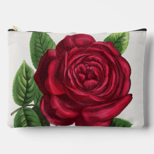 Antique Rose Lithograph, François-Frédéric Grobon Accessory Pouch