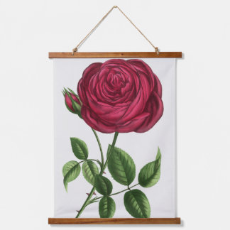 Antique Rose Lithograph, François-Frédéric Grobon Hanging Tapestry