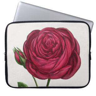 Antique Rose Lithograph, François-Frédéric Grobon Laptop Sleeve