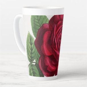 Antique Rose Lithograph, François-Frédéric Grobon Latte Mug