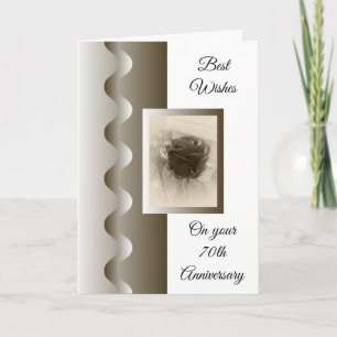 Antique Rose Personalised 70th Wedding Anniversary Card