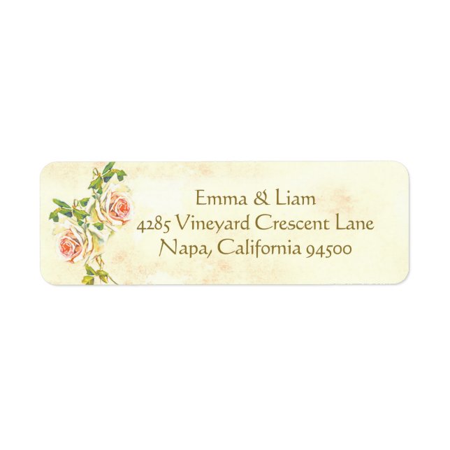 Antique Rose Return Address Labels (Front)