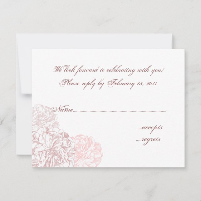 Antique Rose RSVP Card (Front)