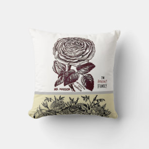 Antique Rose -Your Choice of Text Cushion