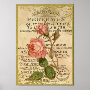 Antique Roses Perfume Poster
