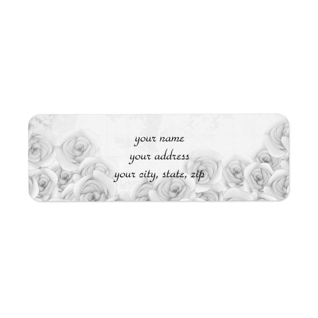 Antique roses return address labels for your text (Front)