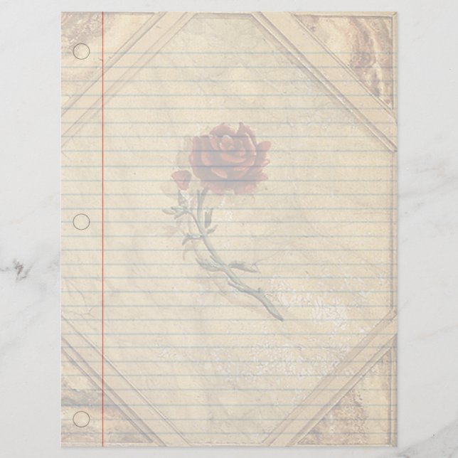Antique Roses Vintage Notebook Paper (Front)